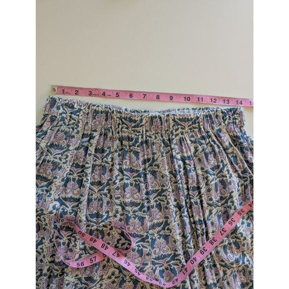 Anthropologie Eloise Pants Floral Vintage Elephant Wallpaper Print Purple Size M - Picture 9 of 11